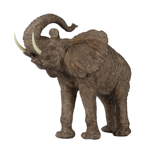 English Elm 15x8x12" Tai Polyresin Elephant Accent Trumpeting – Feng Shui Good Luck Statue, Wisdom & Charm Decor W2078P311859