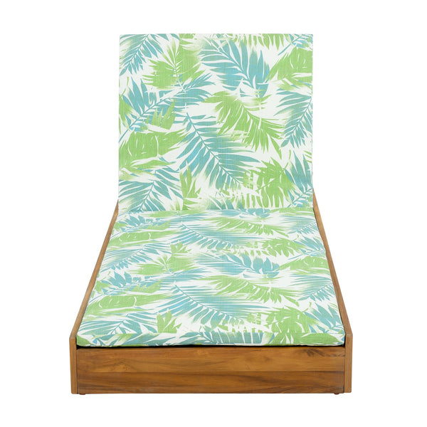 English Elm Christopher Knight Home® - Lounge Chaise Lounge Set - Acacia Wood With Water-Resistant Cushions, 4-Position Recline & Tropical Style N770P272405T_N770P253018L