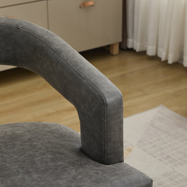 English Elm 25.79" Wide Modern Barrel Accent Chair - Gray Pu Upholstered With Weathered Wood Legs For Any Space W3118P254207
