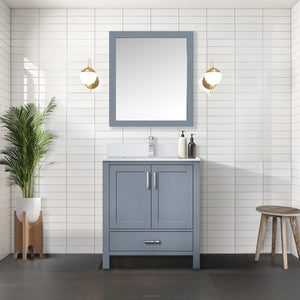 English Elm Dark Grey 30 in Bath Vanity with White Quartz Top, Solid Wood Frame, Soft-Close Drawers, Storage Durable Finish B2731P258785