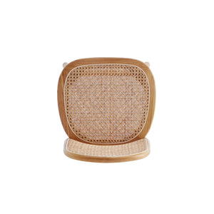 English Elm Paragon Solid Wood Dining Chair with Natural Cane Back, Tall Round Design, Cushioned Seat Included Oatmeal B365P400006