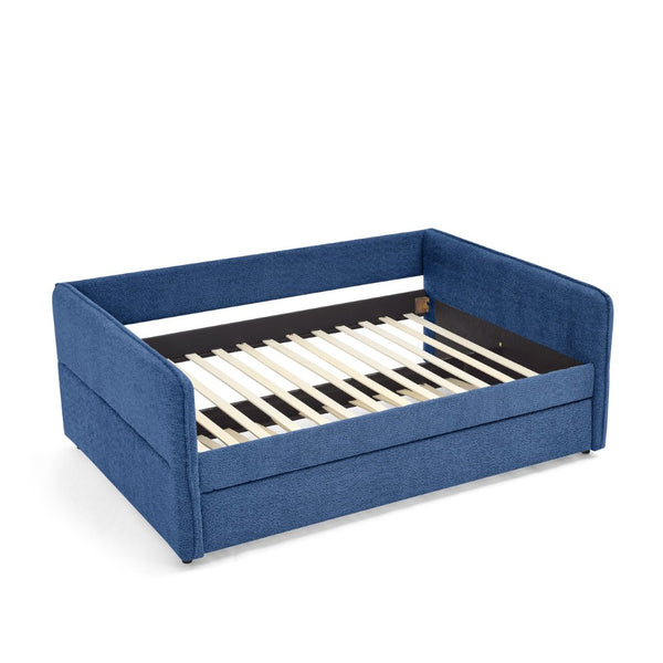 English Elm Full Size Boucle Daybed with Pop up Trundle Tufted Upholstered Sofa Sleeping Blue W1413S00176