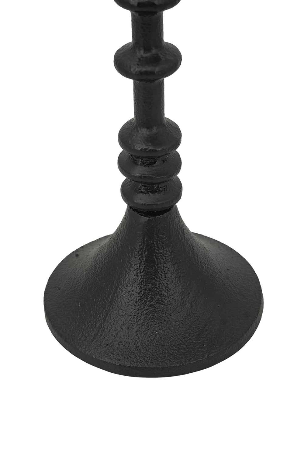 English Elm D4x13.5" Black Iron Candle Holder with Spindle Motif — Tall Farmhouse Accent for Pillar/Taper Candles (14x12x8) W2078P407017
