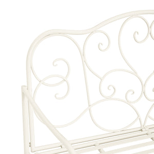 English Elm Christopher Knight Home® - Sunnydaze Iron Garden Bench with 41" Spacious Seating for Two, Timeless Elegant Outdoor Seating Design Matte White N775P206861W