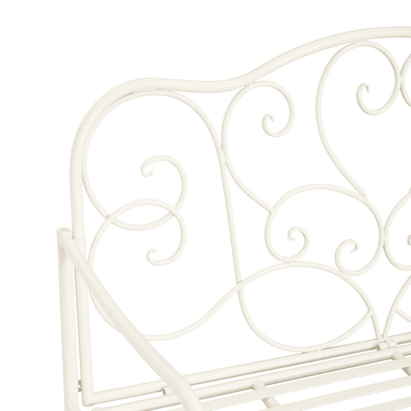 English Elm Christopher Knight Home® - Sunnydaze Iron Garden Bench with 41" Spacious Seating for Two, Timeless Elegant Outdoor Seating Design Matte White N775P206861W