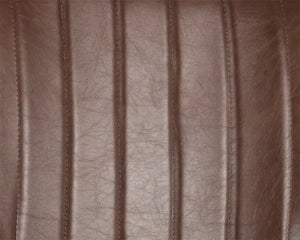 Sunpan Halden Dining Chair Set of 2 – Urban Style with Bold Stitching and Rustic Bronze Steel Frame Vintage Cognac