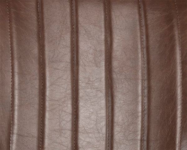 Sunpan Halden Dining Chair Set of 2 – Urban Style with Bold Stitching and Rustic Bronze Steel Frame Vintage Cognac