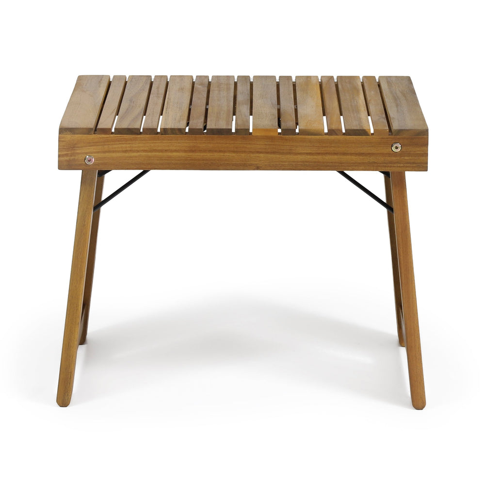 English Elm Christopher Knight Home® - KYOTO SIDE TABLE Foldable Slat-Top Wood Accent Table with Classic Leg Frame, Compact 21.5" W Teak 69317.00
