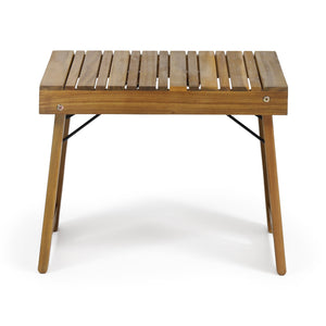 English Elm Christopher Knight Home® - KYOTO SIDE TABLE Foldable Slat-Top Wood Accent Table with Classic Leg Frame, Compact 21.5" W Teak 69317.00
