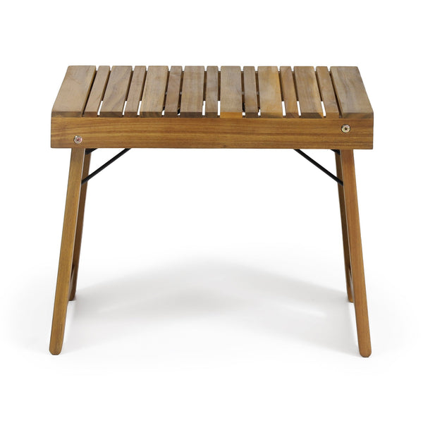 English Elm Christopher Knight Home® - KYOTO SIDE TABLE Foldable Slat-Top Wood Accent Table with Classic Leg Frame, Compact 21.5" W Teak 69317.00