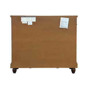 English Elm Vidi Oak Finish Entryway Console Cabinet with Felt Drawers and Bronze Hardware B2726P293609