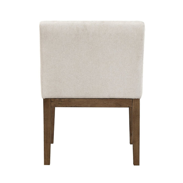 English Elm Transitional Armchairs Set of 2 Textured Gray Fabric Wood Frame Dining Seating B011P467553