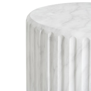 English Elm Christopher Knight Home® - Outdoor Cicci Carved Side Table - Sculptural White Accent For Indoor/Outdoor Living Spaces N773P283503W