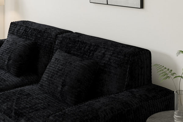 English Elm 106.3 Inch Large Striped Fabric Sofa - Modern Comfort For Living Rooms, Bedrooms & Apartments! W3147S00016