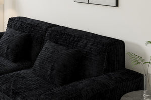 English Elm 106.3 Inch Striped Compression Sofa - Modern Comfort, Versatile Design For Living Room Or Bedroom W3147S00017