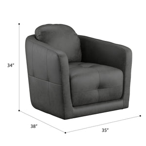 English Elm Wallace & Bay - Gray Swivel Accent Chair with Contemporary Gray Fabric, Easy-Care Upholstery, Compact 35" Width B361P384409