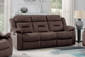 English Elm Modern Velvet Reclining Sofa with Usb Port Tufted Plush Back and Pillow Arms Chocolate B011P468570