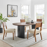 New Pacific Direct Conway 86.5" Oval Dining Table Walnut 86.5 x 43.5 x 30