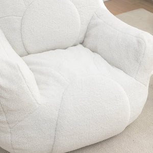 English Elm Bean Bag Chair With Memory Foam - Plush Teddy Upholstery For Cozy Relaxation In Any Space! W2200P247712