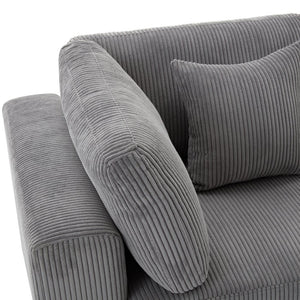English Elm Sofa Corduroy Upholstered Living Room Couch with Spring Support and Wooden Frame WF532116AAE