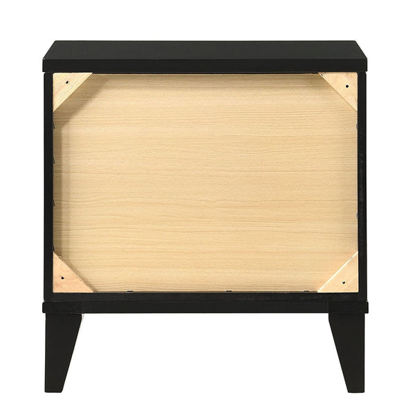 English Elm Black Solid Wood 2-Drawer Nightstand with Dovetail Drawers, 3/4 Extension Glides & Safety Stop - Durable Storage for Bedroom (23.5"x23.5") B062P189183