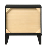 English Elm Black 2-Drawer Nightstand