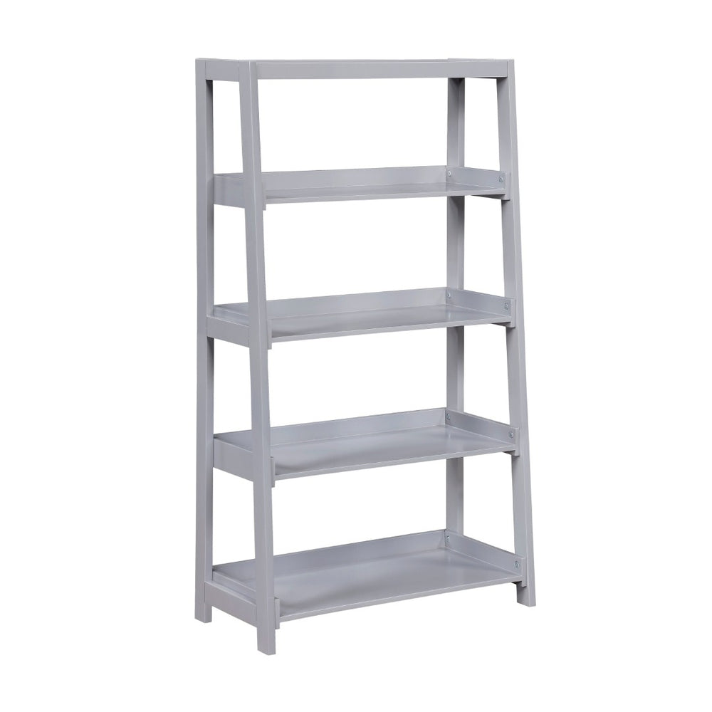 English Elm Modern Four Shelf Wooden Bookcase Vertical Storage Unit for Bedroom or Office Gray B011P460150