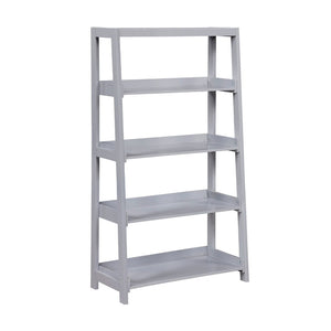 English Elm Modern Four Shelf Wooden Bookcase Vertical Storage Unit for Bedroom or Office Gray B011P460150