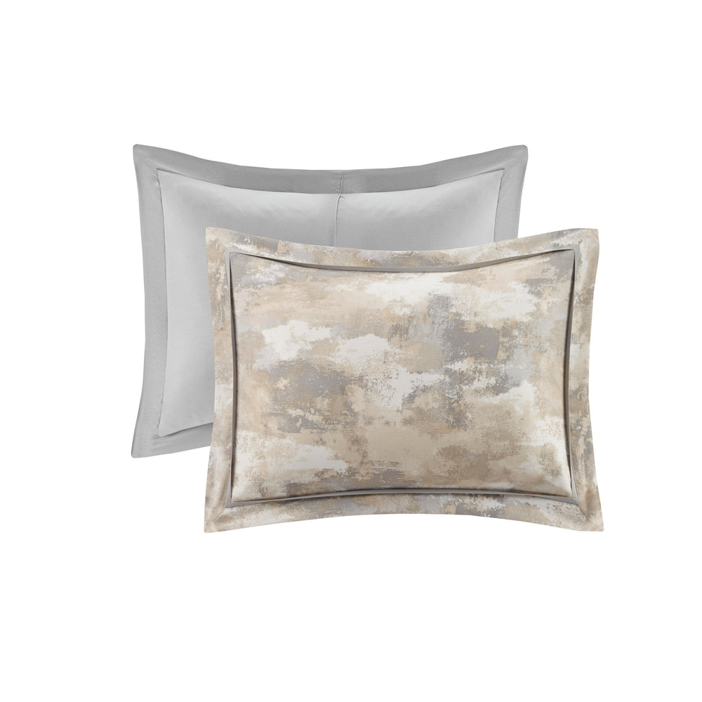 English Elm 7 Piece Textured Cotton Blend Comforter Set In Gray - Cozy, Contemporary Design For Elegant Bedrooms B035128834