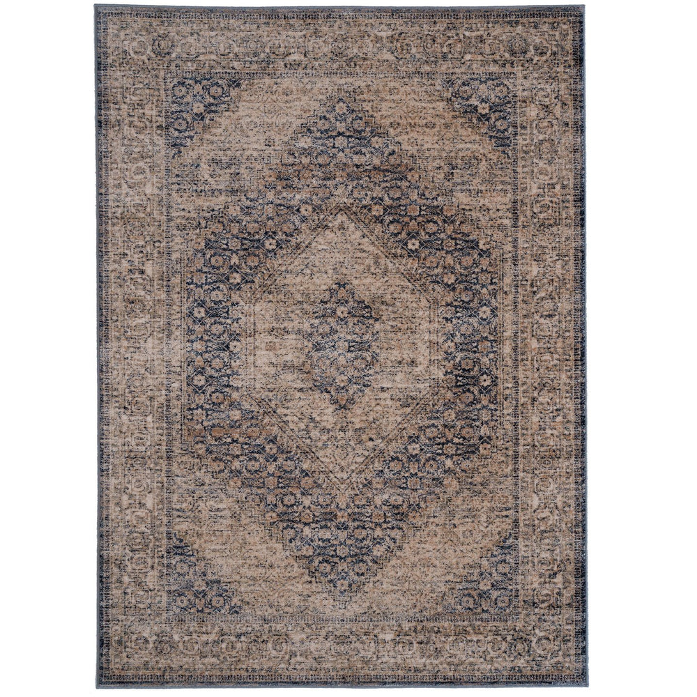 Capel Rugs Avery-tabriz Vintage-inspired Area Rug In Earthy Tones – Luxurious 100% New Zealand Wool Design Indigo Sand, Ivory 100% New Zealand Wool 3402rs03110506410