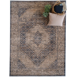 Capel Rugs Avery-tabriz Vintage-inspired Area Rug In Earthy Tones – Luxurious 100% New Zealand Wool Design Indigo Sand, Ivory 100% New Zealand Wool 3402rs03110506410