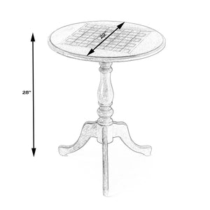 Butler Specialty Company Colbert 22" Round Wood Game Table - Stylish Accent For Family Fun Nights Blue Rubberwood,Mdf,Cherry And Maple Veneers 3405483-butler