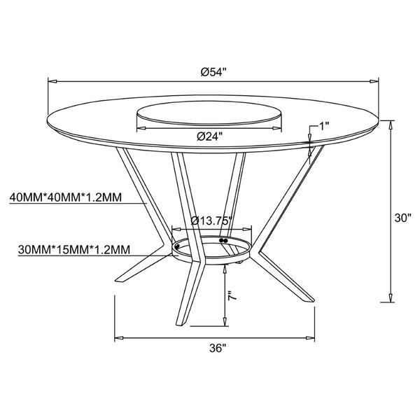 English Elm Anchor Round Dining Set with Lazy Susan Swivel Chairs and Glossy White Lacquer Finish B062S01786