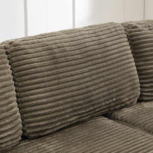 English Elm Right Modular Corduroy Sectional Sofa Converts to Queen Bed for Small Space Living W487S00361
