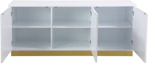 Meridian Furniture Cosmopolitan Lacquered Sideboard with Stainless Accents for Modern Dining Rooms 340