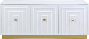 Meridian Furniture Cosmopolitan Lacquered Sideboard with Stainless Accents for Modern Dining Rooms 340