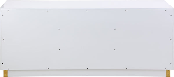 Meridian Furniture Cosmopolitan Lacquered Sideboard with Stainless Accents for Modern Dining Rooms 340