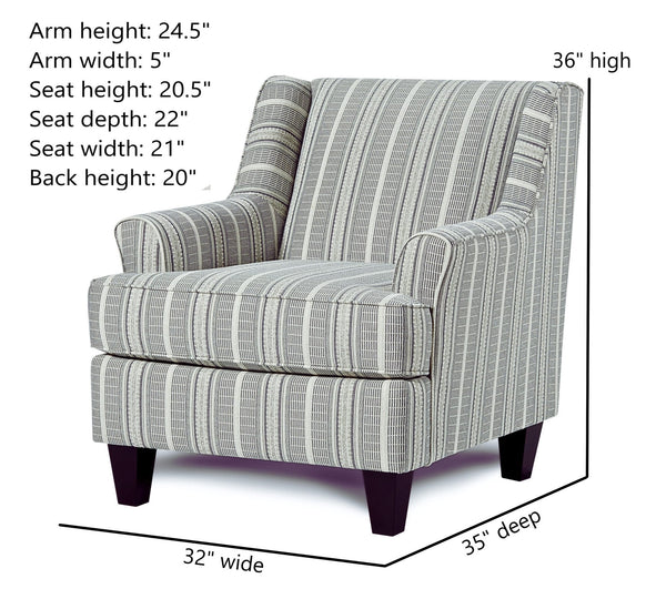 Fusion Awesome Farmhouse Indigo Accent Chair With Reversible Cushion And Stain-resistant Fabric For Durability Multi Ws,100% Polypropylene 340 Farmhouse Indigo Accent Chair