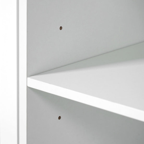 English Elm K&K 54.9" Farmhouse Kitchen Island Cart with Drop Leaf, Charging Station, Barn Doors & Glass Pane White N707P300277W