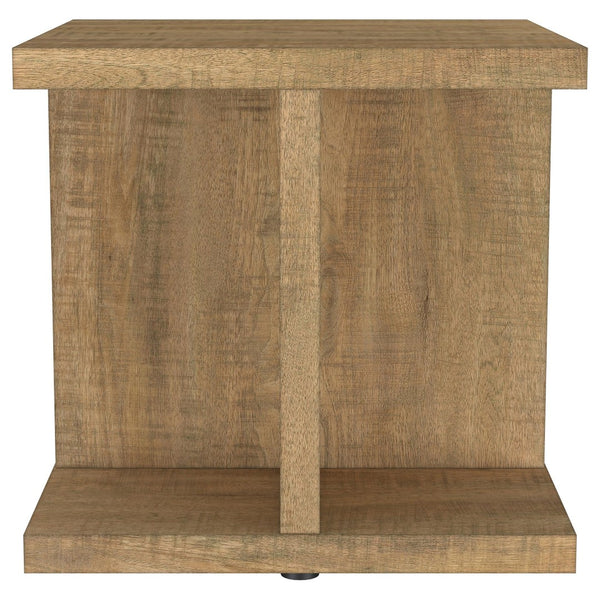 English Elm Metron Mango Finish 3 Piece Living Room Table Set with Open Shelf Storage B062S01470
