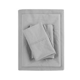 Madison Park Peached Percale Casual 200 Thread Count Relaxed Cotton Percale Sheet Set MP20-5389 Grey