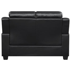 English Elm Castro Black 3-Piece Faux Leather Living Room Set - Modern Comfort, Chic Design & Easy Maintenance B062S01149