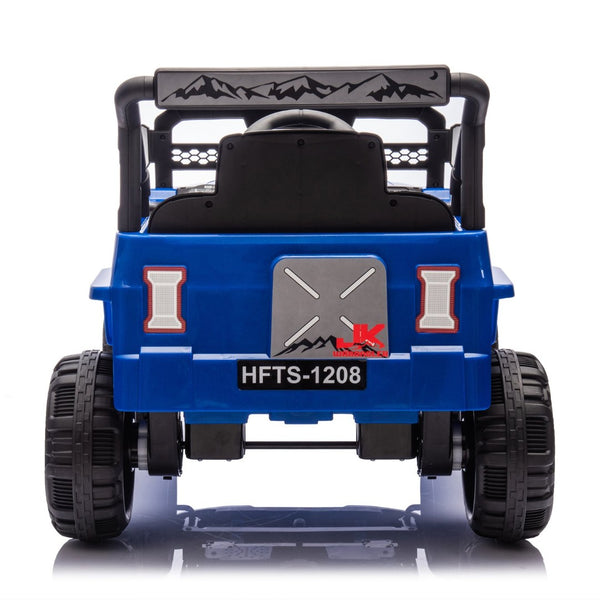 English Elm 12v Kids Electric Ride on Truck with Parental Remote Four Wheel Suspension and Led Lights Blue W1578P187460