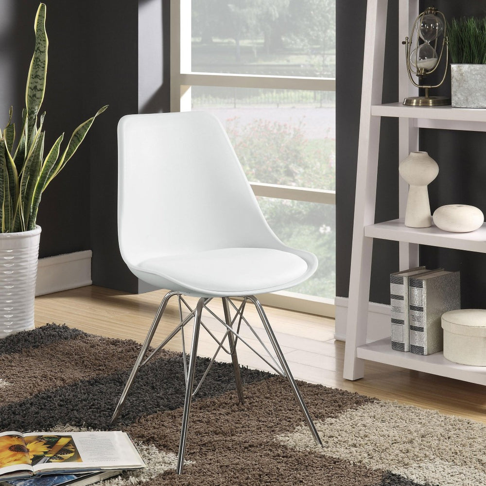 English Elm Marli Leatherette Dining Chairs with Chrome Eiffel Legs Modern Pair for Stylish Rooms B062P447718