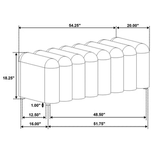 English Elm 1pc Modern Fabric Upholstered Tufted Accent Bench with Curved Silhouette Foam Cushion Sleek Minimal Legs Peacock Blue 55.7 L x 21.85 W x 19.49 H B011P362627