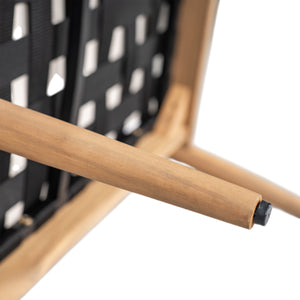 English Elm Christopher Knight Home® - Verona Outdoor Acacia Wood Loveseat With Beige Cushion & Black Rope Accents For Stylish Patios N775P309257B