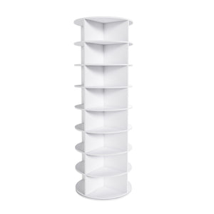 English Elm Rotating Seven Tier Shoe Tower Organizer Holds 28 Pairs with Spinning Base W2699P390458
