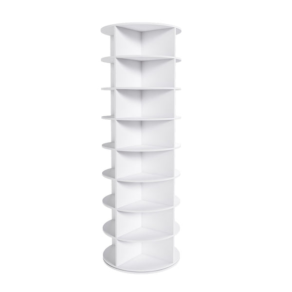 English Elm Rotating Seven Tier Shoe Tower Organizer Holds 28 Pairs with Spinning Base W2699P390458