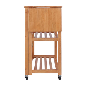 Winsome Wood Radley Kitchen Cart - Versatile Foldable Storage With Rolling Casters And Knife Holder In Light Oak Light Oak Solid Wood 34137-winsome-wood