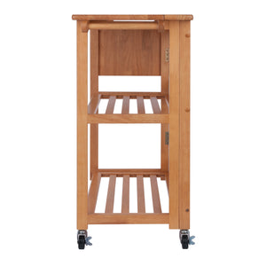 Winsome Wood Radley Kitchen Cart - Versatile Foldable Storage With Rolling Casters And Knife Holder In Light Oak Light Oak Solid Wood 34137-winsome-wood